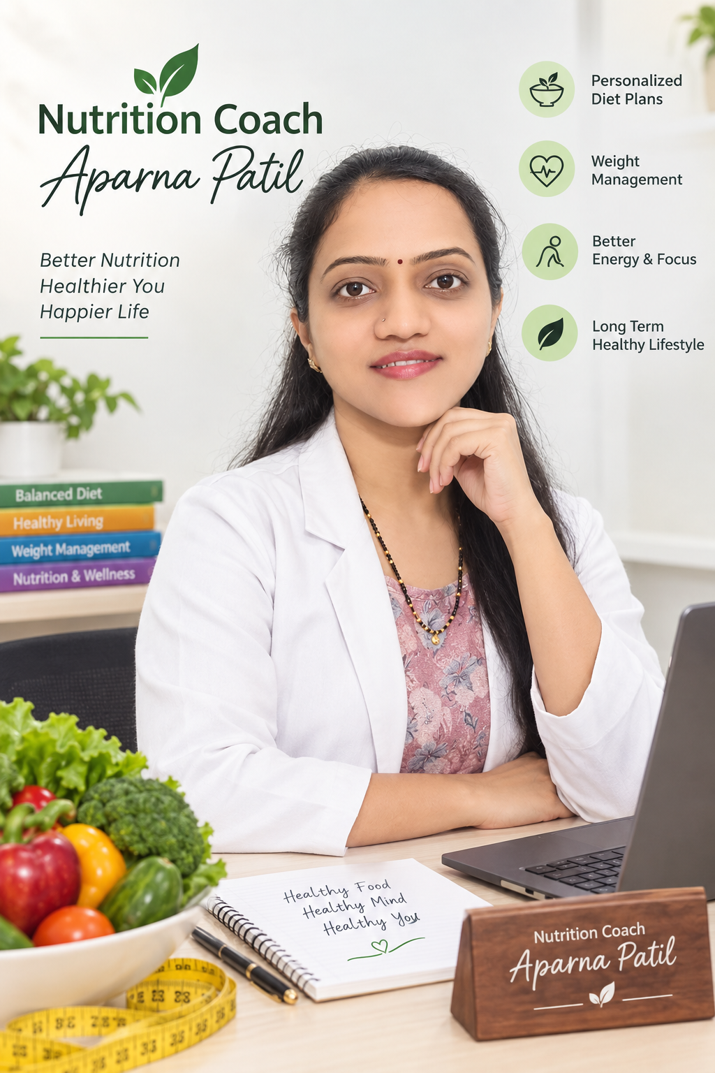 Portrait of Aparna Patil, nutrition coach and Panchakarma therapist